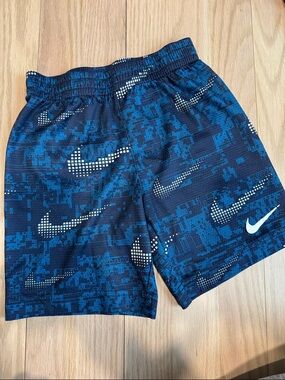 Nike - Boys' Blue Digital Camo Dri-FIT Shorts - Size 4-5 Years